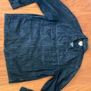 J CREW MEN'S DENIM ZIP FRONT WORKSHIRT